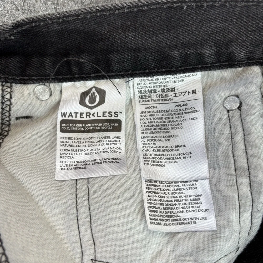 Levi's Jeans Men's 48x34 (44x33) Straight Leg‎ Black Denim Baggy Streetwear